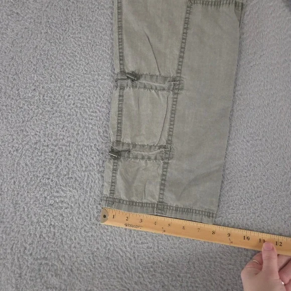 LOT OF 2 Columbia Pants Women 6 Medium Green Tan Cargo Cotton Hiking Straight - Picture 3 of 16